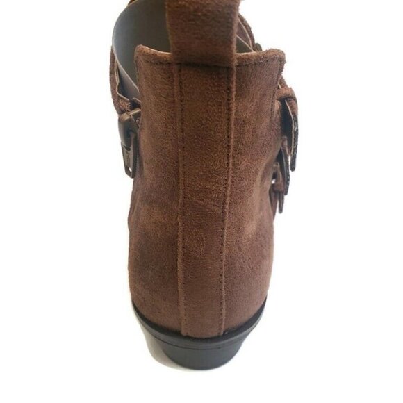 Universal Thread Kelsey Triple Buckle Cut Out Bootie Womens Size 5.5 Cognac - Picture 3 of 6
